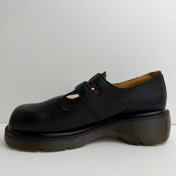 Vintage Dr. Martens England 8065 Black Platform Double Strap Mary Janes UK 6 - Picture 7 of 16